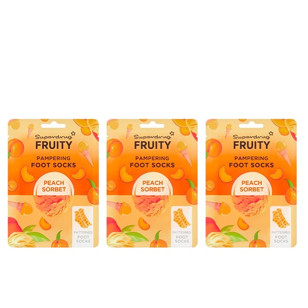 Superdrug Fruity Peach Footsock 3 Pack Bundle