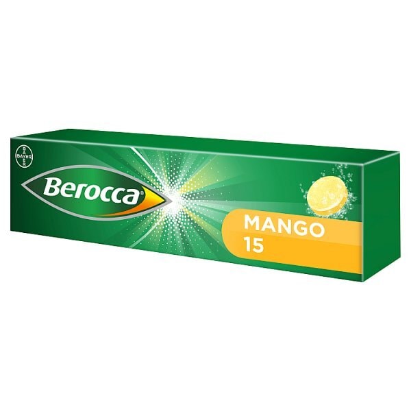 Berocca Food Supplement Mango 15 Effervescent Tablets