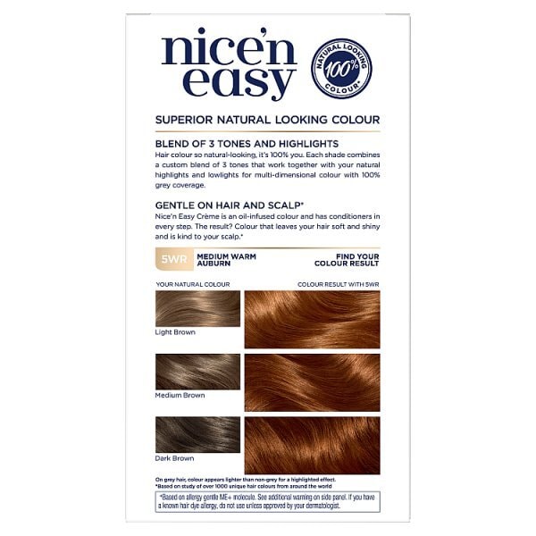 Clairol Nice'n Easy Hair Dye 5WR Medium Warm Auburn