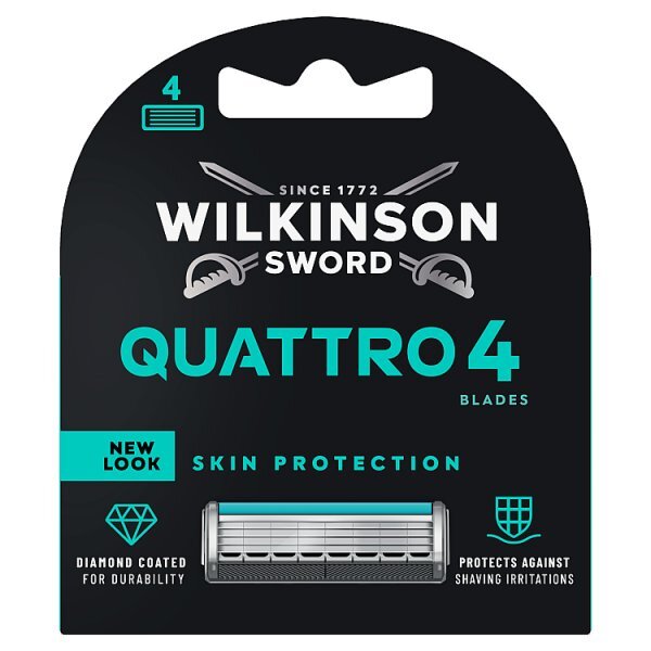 Wilkinson Sword Quatro Mens Razor Blade Refills 4 pack