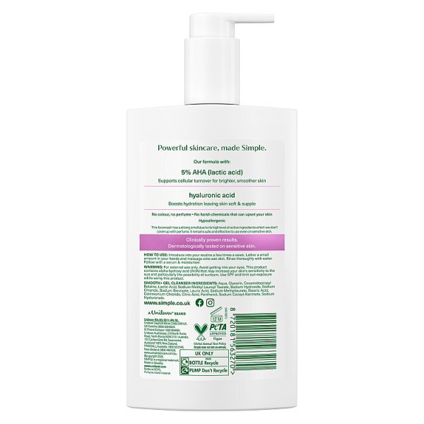 Simple Smooth+ Gel Facial Cleanser 240 ml