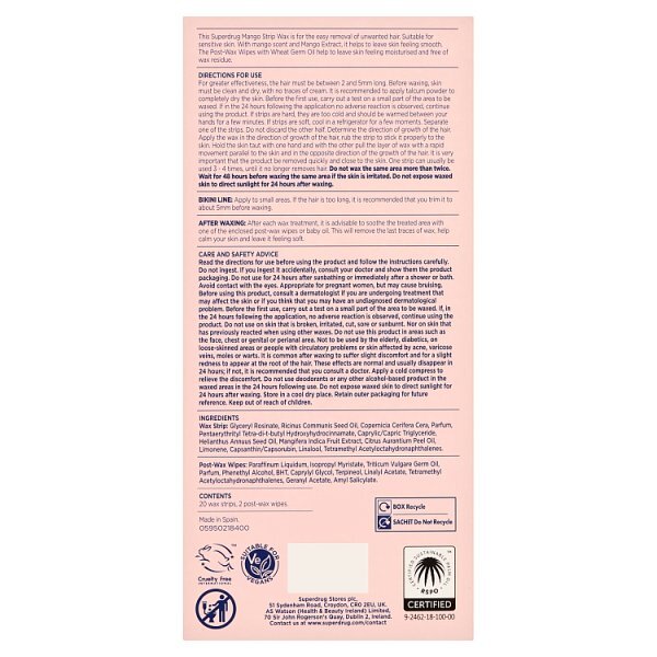 Superdrug Mango Wax Strips x20