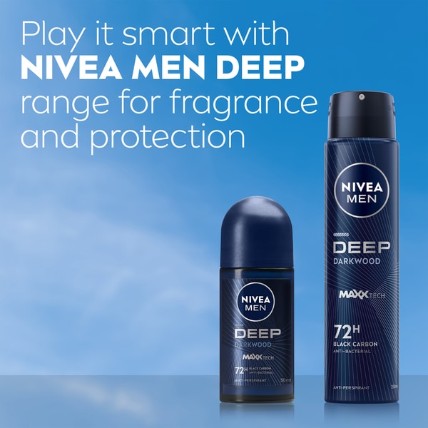 NIVEA MEN Deep 72H Anti-Perspirant Roll-On Deodorant 50ml