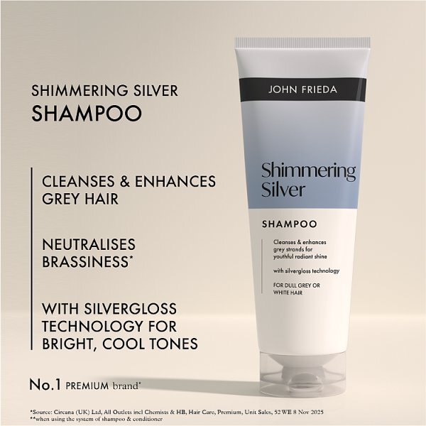 John Frieda Shimmering Silver Shampoo 250Ml