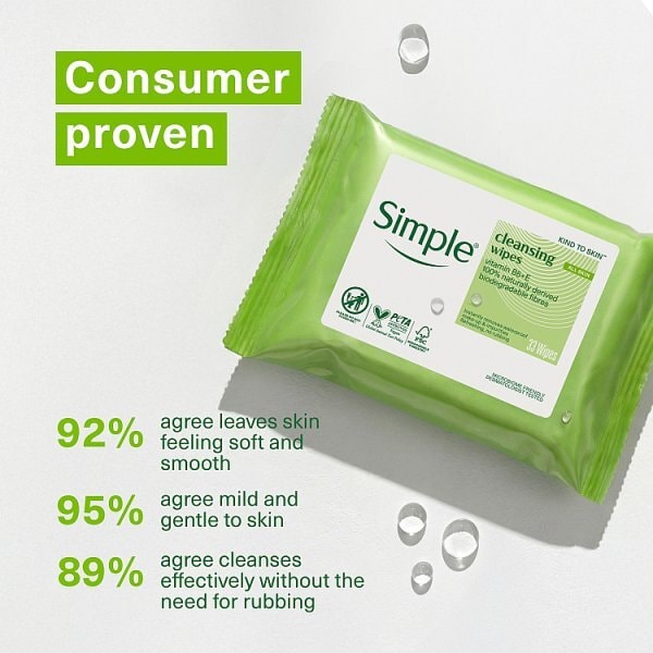 Simple Kind to Skin Bio-degradable Cleansing Wipes 25 wipes