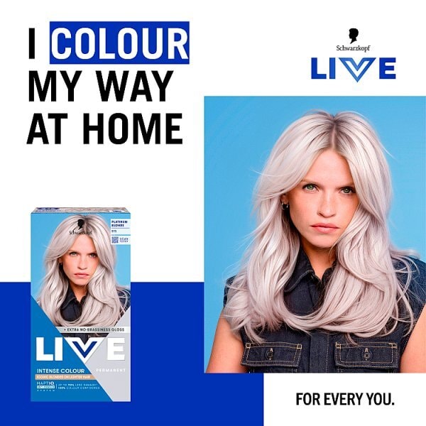Schwarzkopf LIVE B15 Platinum Blonde Permanent Hair Dye