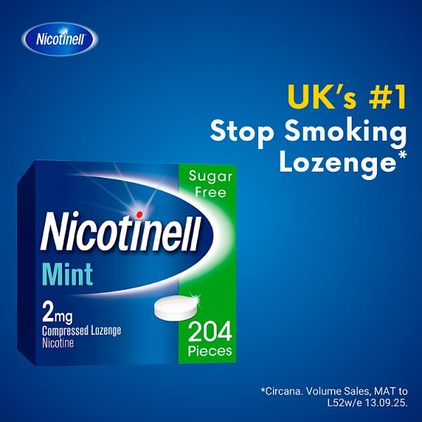 Nicotinell Lozenge Stop Smoking Aid 2 mg Mint 204 Pieces