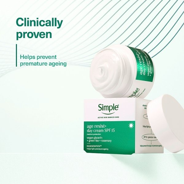 Simple Age Resist+ Day Facial Moisturiser SPF15 50ml