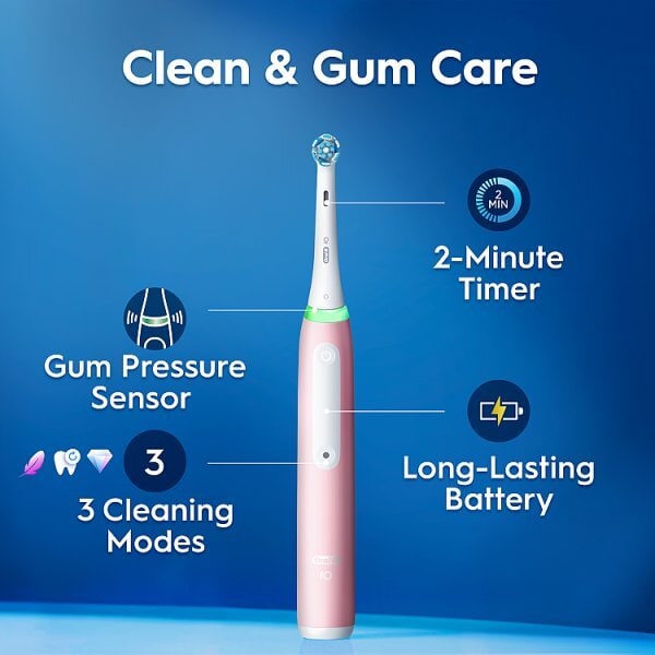 Oral-B iO3 Blush Pink Electric Toothbrush + Travel Case
