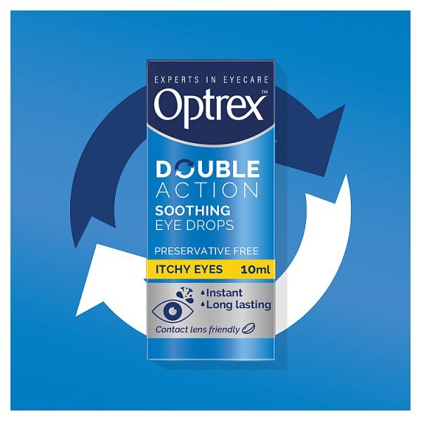 Optrex Double Action Drops Itchy Watery Eyes Soothing 10ml