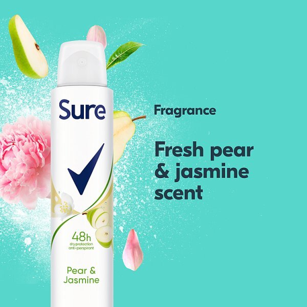 Sure Pear & Jasmine Anti-Perspirant Aerosol Womens Deodorant 200 ml