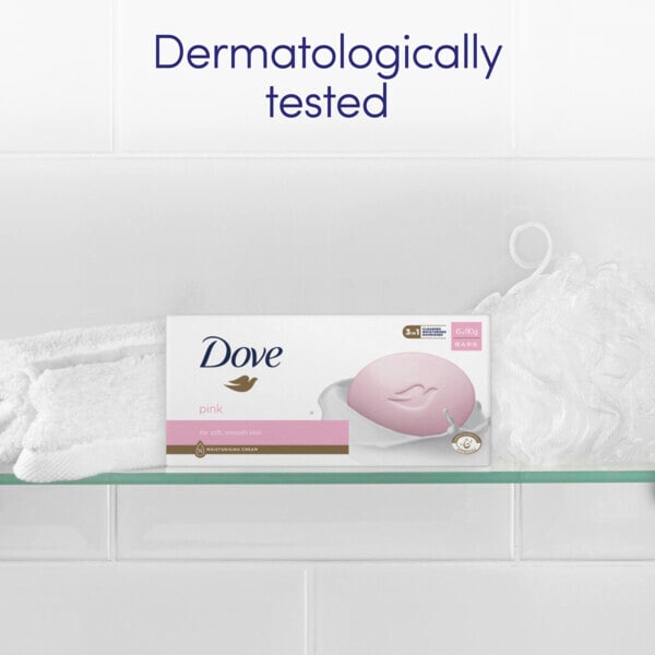 Dove Pink Beauty Bar Soap 1/4 Moisturising Cream 6 X 90G