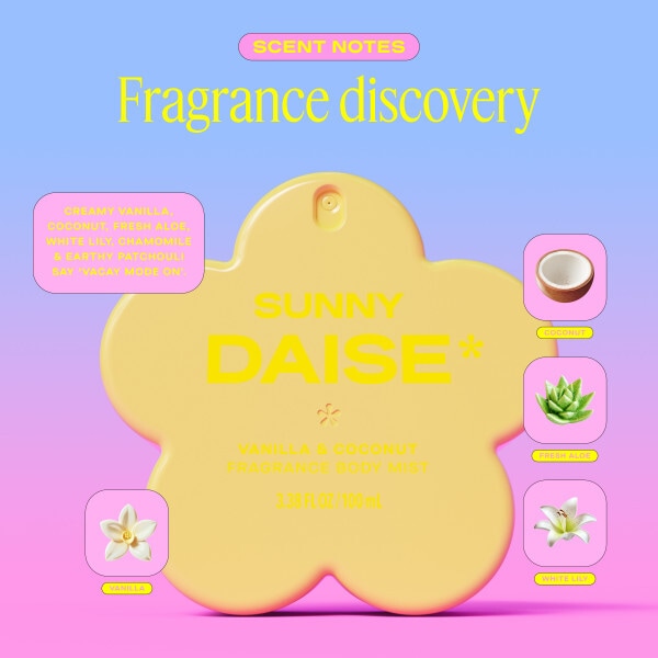 Daise Fragrance Body Mist Sunny Vanilla & Coconut 100ml