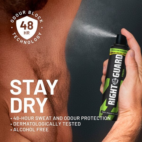 Right Guard Men 48h Anti-Perspirant Deodorant, Fresh 250ml