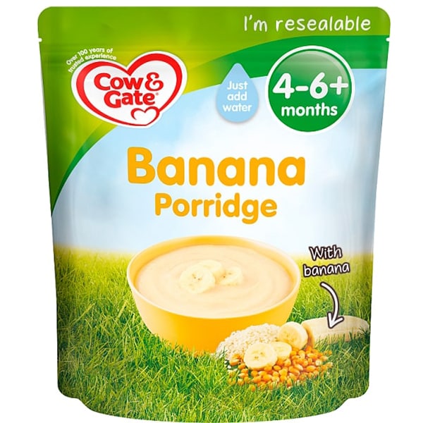Cow & Gate Banana Porridge Baby Cereal 4-6+ Months 125g