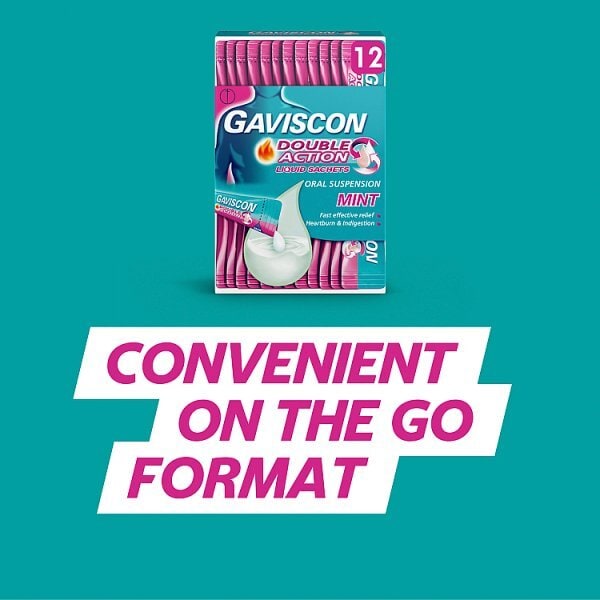Gaviscon Heartburn Double Action Liquid Sachets 24s