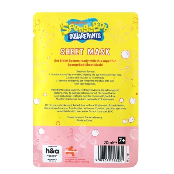 Spongebob Sheet Mask 20Ml