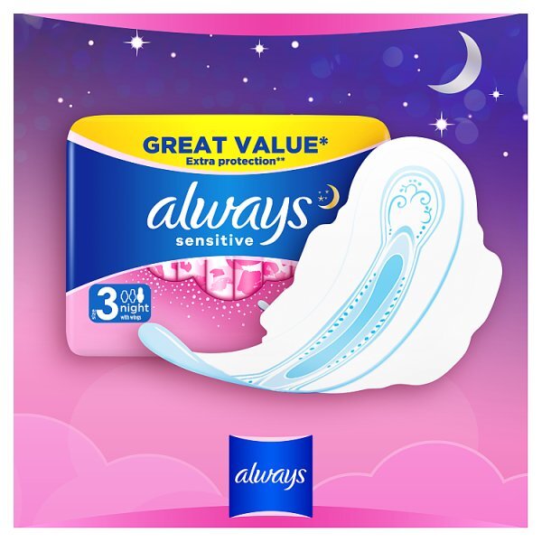 Always Sensitive Night Ultra (Size 3) Sanitary Towels x10