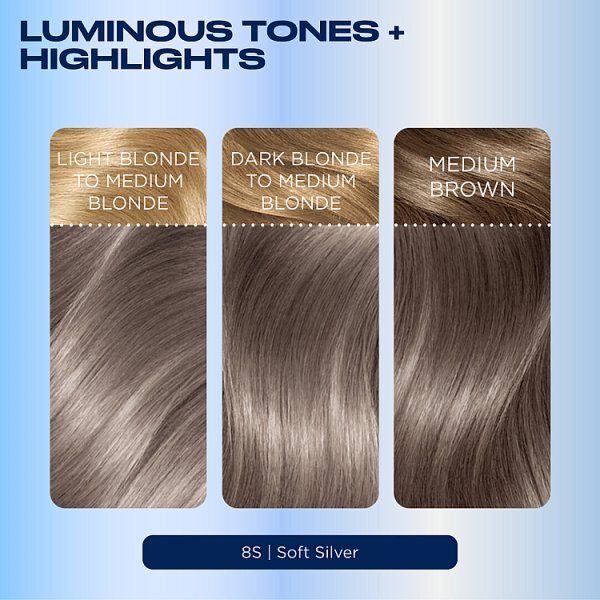 Clairol Nice'N Easy Crème Permanent Hair Dye 8S Soft Silver