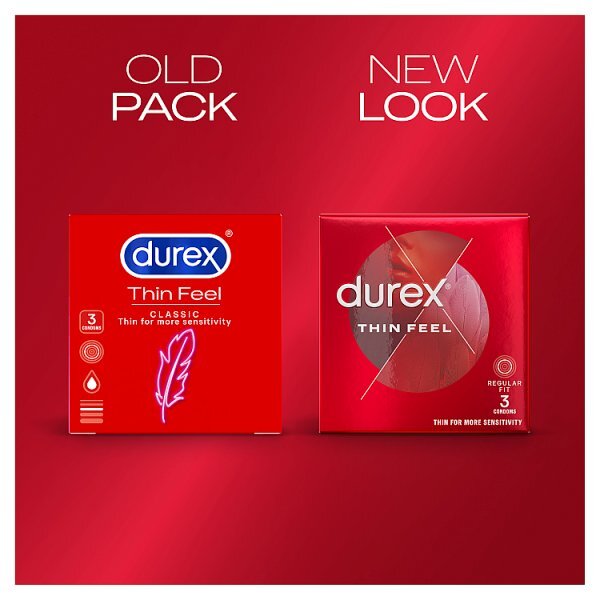 Durex Thin Feel Regular Fit Lubricated Condoms Pack of 3