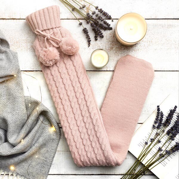DNR Superdrug Long Hot Water Bottle & Cable Knit Cover