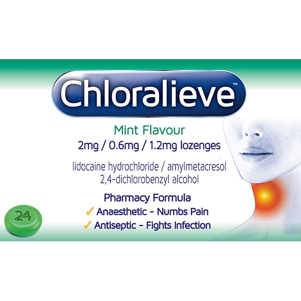 Chloralieve Mint Flavour Lozenge 24 pack