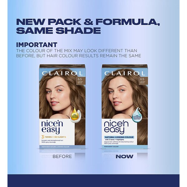 Clairol Nice'N Easy Crème Permanent Hair Dye 6.5 Lightest Brown