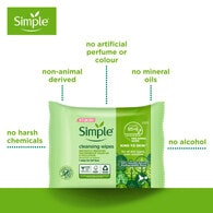 Simple Kind To Skin Cleansing Wipes Biodegradable X25 Pc