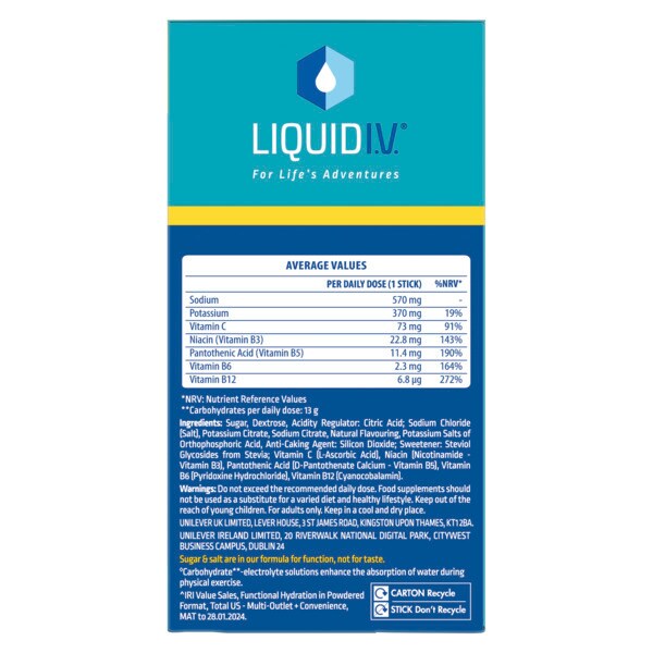 Liquid Iv® Electrolyte Powder Mix Lemon Lime X15