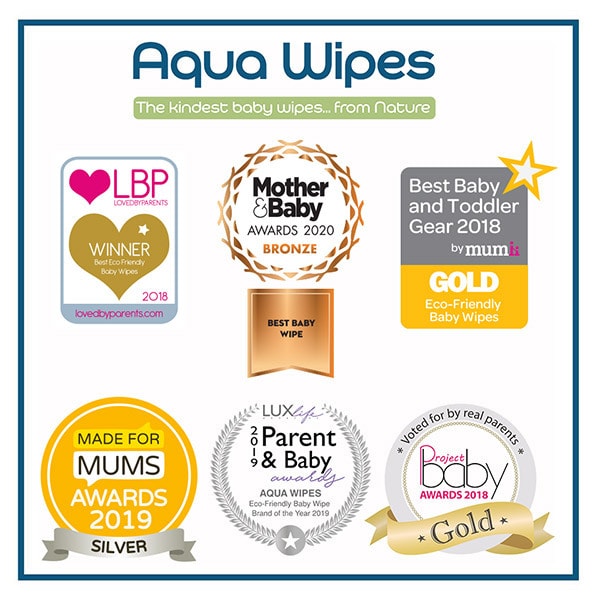 Aqua Wipes - Biodegradable, Plastic Free Baby Wipes 4x64
