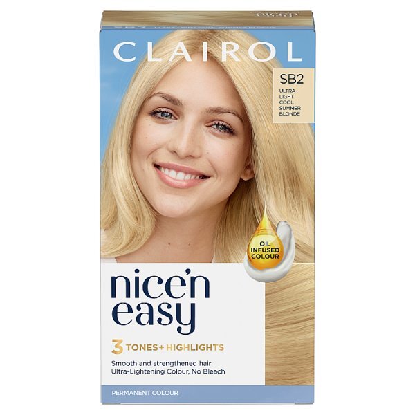 Clairol Nice'n Easy Hair Dye SB2 Ultra Light Summer Blonde