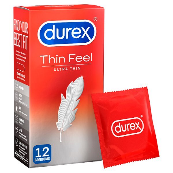 Durex Ultra Thin Feel Condoms Regular Fit Pack of 12