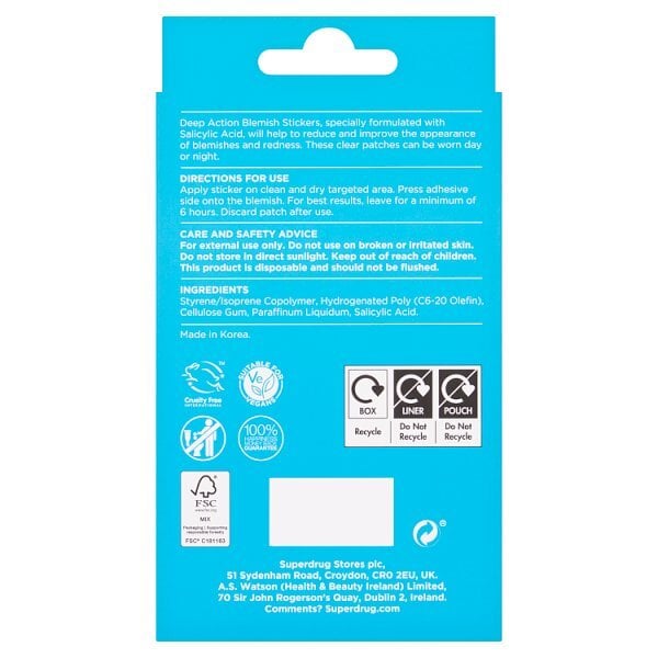 Deep Action Salicylic Acid Blemish Patches 72pk