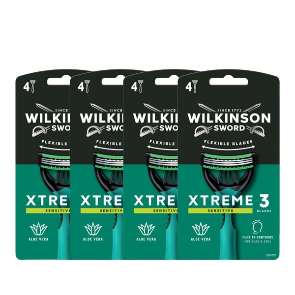Wilkinosn Sword Xtreme 3 4 x 4 Razor pack Bundle