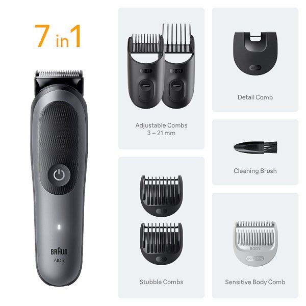 Braun All-In-One Kit, 7In1 Grooming, Body Trim, Aio5520