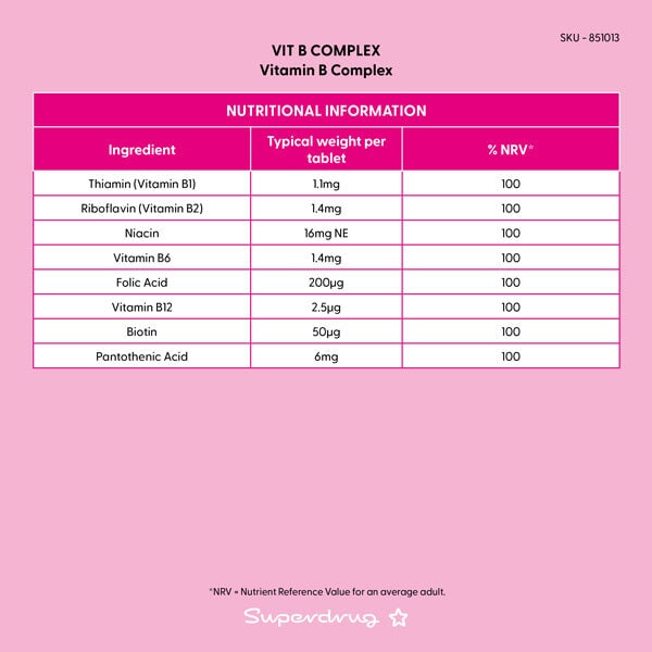 Superdrug Vitamin B Complex 180s