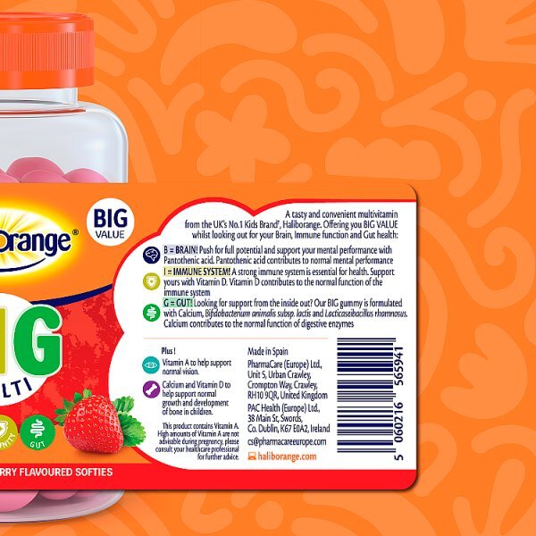 Haliborange Brain Immunity Gut Strawberry - 90 Softies