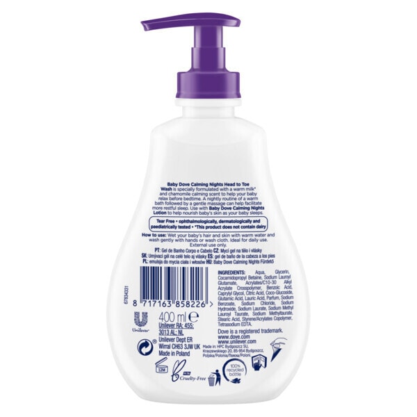 Baby Dove Calming Nights Head To Toe Wash 400ml&nbsp;