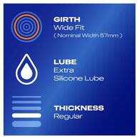 Durex Originals XL Condoms Extra Silicone Lube Wide Fit 12s