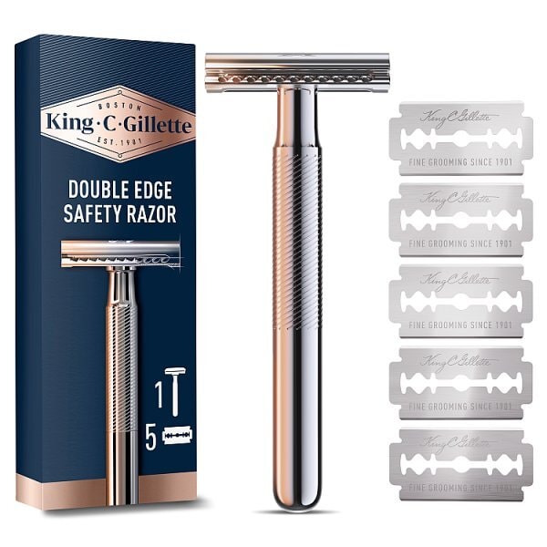 King C. Gillette Men's Double Edge Safety Razor - 5 Blades