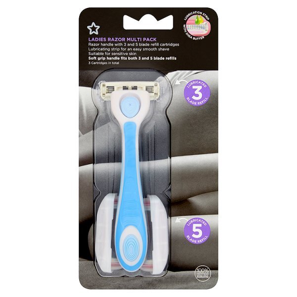 Superdrug Female 3 Blade Razor + 2X 5 Blade Refills