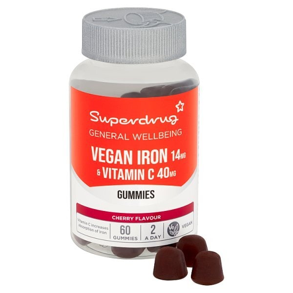 Superdrug Iron & Vit C Vegan Gummies 60s