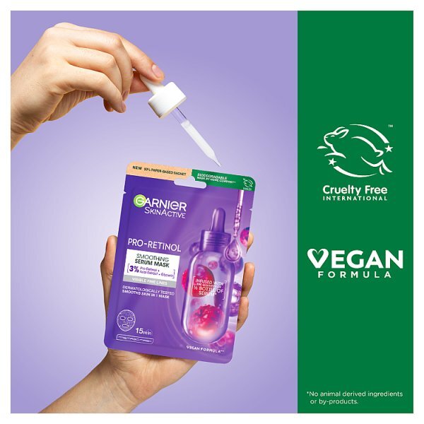 Garnier Pro Retinol Smoothing Serum Sheet Mask for Renewed Skin