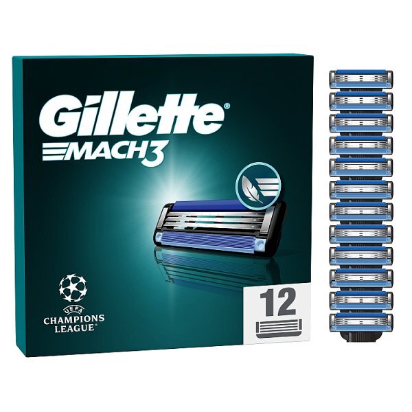 Gillette Mach3 Men's Razor Blade Refills, 12 Count