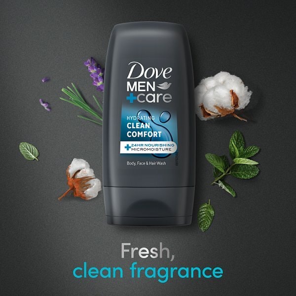 Dove Men+Care Hydrating Clean Comfort 3in1 Hair, Face & Body Wash 55ml