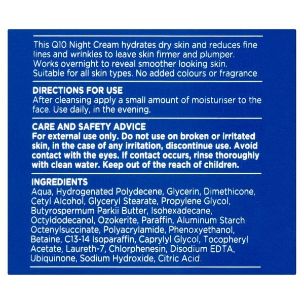 Superdrug Skin Essentials Q10 Night Cream 50ml