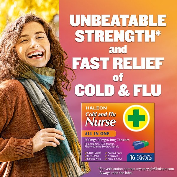 Haleon Cold And Flu Nurse, All In One, 16 Capsules