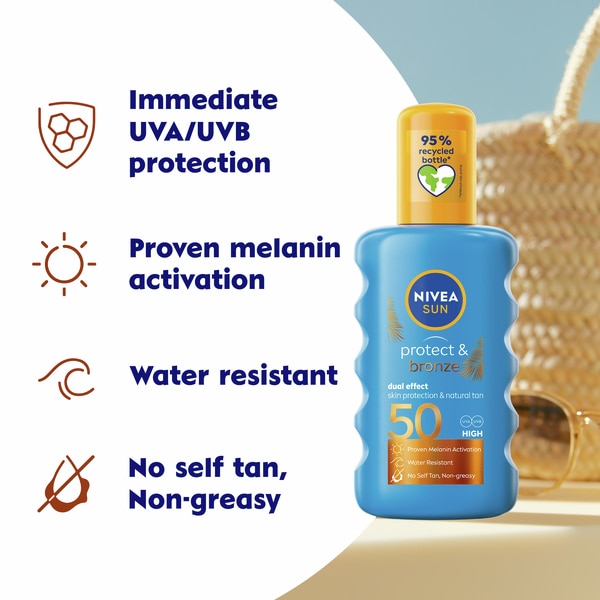 Nivea Sun Protect & Bronze Spray Spf 50 250Ml