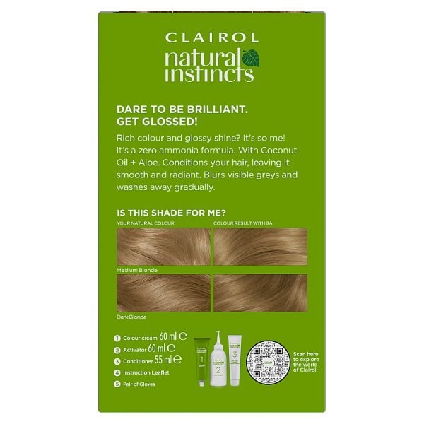 Clairol Natural Instincts Hair Dye 8A Medium Ash Blonde