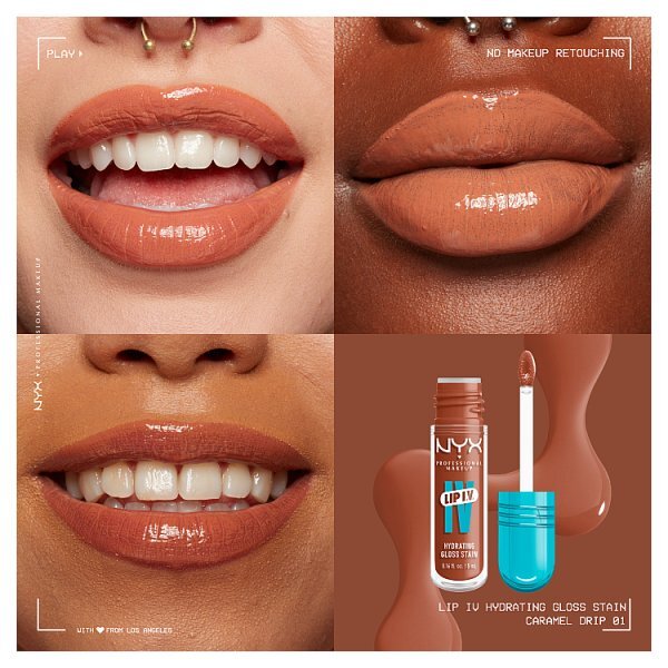 NYX Professional Makeup Lip IV Hydrating Lip Stain Gloss Caramel Drip